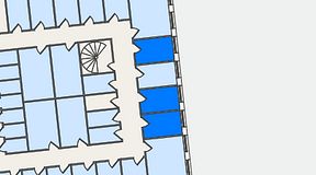 
							Planritning för QuickOffice Kista, 3 privata rum, 27 m²