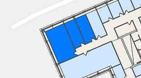 Planritning för Spaces Lindholmen, 3 privata rum, 67 m²