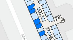 
							Planritning för Regus Helsingborg Södergatan, 5 privata rum, 63 m²