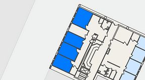
							Planritning för FASTOFFICE Rinkebytorget, 4 privata rum, 72 m²