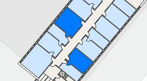 Planritning för Regus Almedal, 2 privata rum, 47 m²