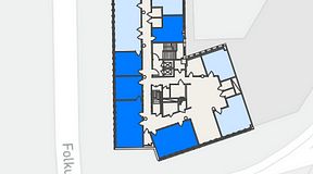 
							Planritning för Flexiwork Kollektivet, 5 privata rum, 119 m²