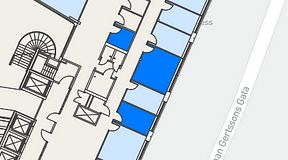 
							Planritning för Spaces Göteborg Gamlestan, 3 privata rum, 33 m²