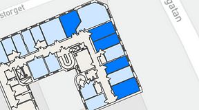 
							Planritning för Genetor Elverket, 5 privata rum, 81 m²