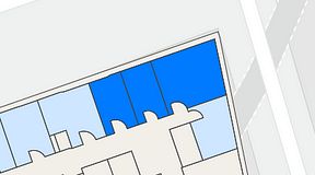 
							Planritning för Walborg Ventures, 3 privata rum, 58 m²