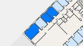 
							Planritning för Regus Nynäshamn, 3 privata rum, 45 m²