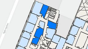 
							Planritning för Regus Östermalmstorg, 4 privata rum, 46 m²