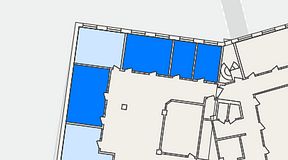 
							Planritning för THE WORKS Medborgarplatsen, 4 privata rum, 69 m²