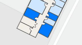 
							Planritning för Quick Office Älvsjö, 3 privata rum, 48 m²