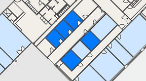 Planritning för FirstOffice Hemvärnsgatan 9, 5 privata rum, 42 m²