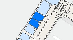 
							Planritning för iOffice Sjöbefälsskolan, 2 privata rum, 26 m²