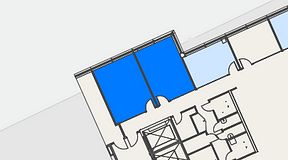 
							Planritning för Spaces Hyllie Vista, 2 privata rum, 56 m²