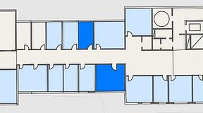 
							Planritning för Kontoret Globen, 2 privata rum, 30 m²