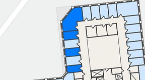 
							Planritning för QuickOffice Kista, 4 privata rum, 43 m²