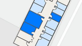 
							Planritning för Quick Office Älvsjö, 3 privata rum, 58 m²