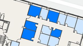 
							Planritning för Spaces Umami Park Sundbyberg, 5 privata rum, 74 m²