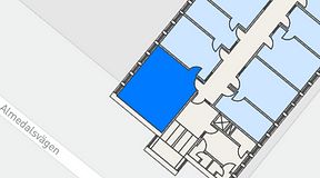 Planritning för Regus Almedal, 1 privata rum, 34 m²