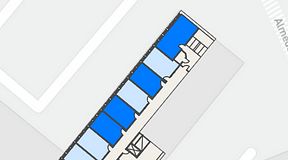 
							Planritning för Regus Almedal, 4 privata rum, 90 m²