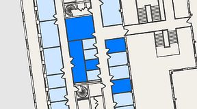 
							Planritning för Spaces Nordenskiöldsgatan, 5 privata rum, 64 m²