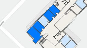 
							Planritning för Dockside Office & Coworking, 4 privata rum, 61 m²