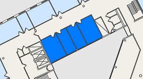 Planritning för Convendum Spårvagnshallarna, 4 privata rum, 64 m²
