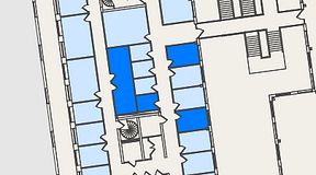 
							Planritning för Spaces Nordenskiöldsgatan, 4 privata rum, 43 m²