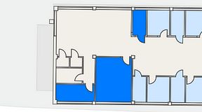 
							Planritning för Landskapet Kvarnholmen, 3 privata rum, 51 m²