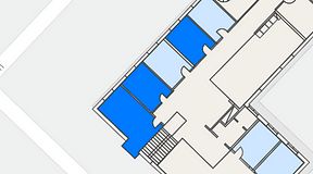 Planritning för Dockside Office & Coworking, 3 privata rum, 47 m²