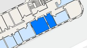 
							Planritning för Convendum Spårvagnshallarna, 2 privata rum, 52 m²