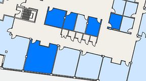 
							Planritning för Flexiwork Hovet, 5 privata rum, 90 m²