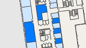 
							Planritning för Spaces Nordenskiöldsgatan, 5 privata rum, 102 m²