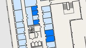 
							Planritning för Spaces Nordenskiöldsgatan, 5 privata rum, 33 m²