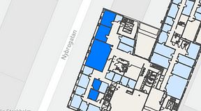 
							Planritning för Regus Östermalmstorg, 5 privata rum, 114 m²
