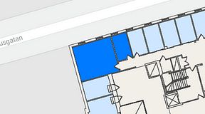 
							Planritning för Regus Östra Hamngatan, 2 privata rum, 46 m²