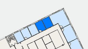
							Planritning för FirstOffice Gustav III:s Boulevard 42, 2 privata rum, 18 m²