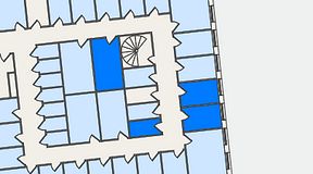 
							Planritning för QuickOffice Kista, 4 privata rum, 38 m²