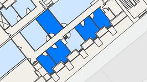 
							Planritning för Spaces Gamla Stan, 5 privata rum, 60 m²