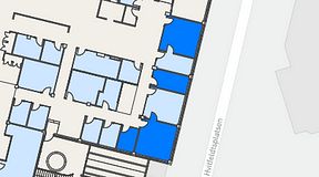 
							Planritning för Flexiwork Hovet, 4 privata rum, 61 m²