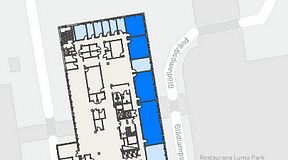 
							Planritning för CoW Hammarby Sjöstad, 4 privata rum, 136 m²