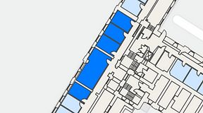 
							Planritning för iOffice Sjöbefälsskolan, 5 privata rum, 90 m²