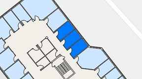 
							Planritning för FASTOFFICE Lunda, 3 privata rum, 27 m²