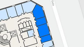 
							Planritning för Regus Odinsgatan 13, 4 privata rum, 58 m²