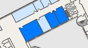 
							Planritning för Convendum Spårvagnshallarna, 3 privata rum, 50 m²