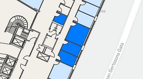 
							Planritning för Spaces Göteborg Gamlestan, 4 privata rum, 43 m²