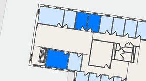 
							Planritning för Regus Alvik, 3 privata rum, 38 m²