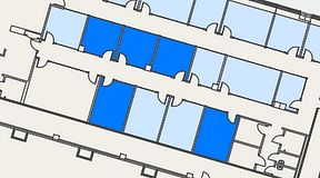 
							Planritning för Spaces Umami Park Sundbyberg, 5 privata rum, 76 m²