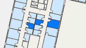 Planritning för Dospace Östra Storgatan, 3 privata rum, 20 m²