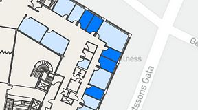 
							Planritning för Spaces Göteborg Gamlestan, 5 privata rum, 50 m²