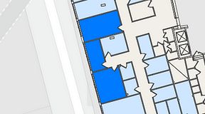 
							Planritning för Entreprenörsgatan Hasselbladshuset, 3 privata rum, 61 m²