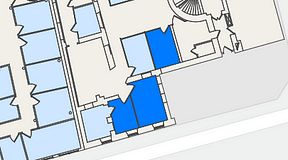 
							Planritning för Entreprenörsgatan Hasselbladshuset, 3 privata rum, 36 m²